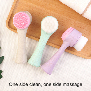 2020 wheat straw degradable eco-friendly facial cleansing brush cheap price pore brush