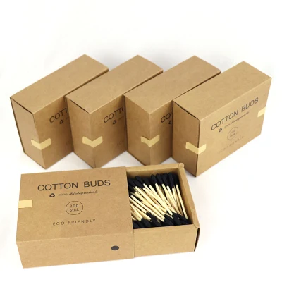 5 Boxes Disposable Double Head Bamboo Cotton Swab