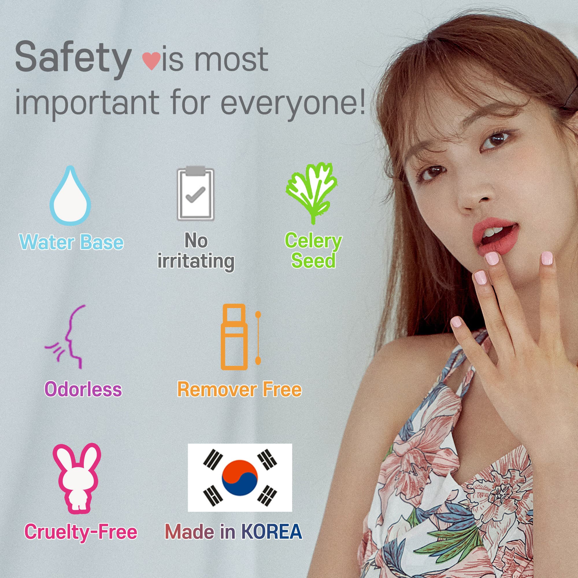 ADORABLE(A2) Non-toxic Peel-off Nail Polish Set, Halal&amp;Vegan