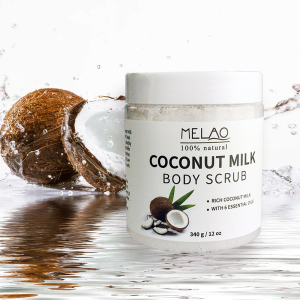 AiXin Private Label Natural Organic 340G Coconut Scrub Body Exfoliating Smoothing Softening Whitening Coconut Milk Scrub