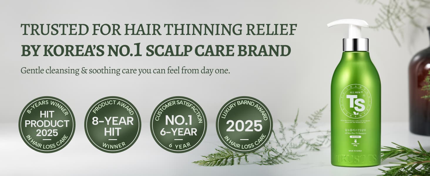 All New Plus TS Shampoo with Biotin for Hair Loss Prevention  Therapy Shampoo for Damaged Hair 