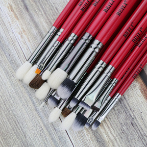 BEILI  FBS28 USA FREE SHIPPING Premium Red 28Pcs Cosmetic Tool Professional Wood Handle Best  Makeup Blending Brushes Set