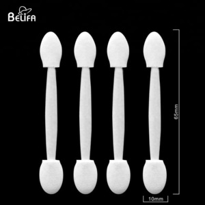 Belifa professional disposable dual sided oval tipped eyeshadow sponge brush makeup applicator