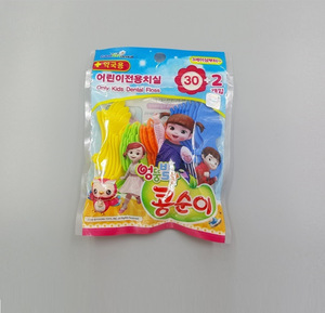 Children cartoon shape dental teeth clean tool flosser 50pcs bag package