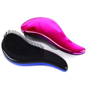 China BSCI Factory Custom UV Electroplating Professional Detangler Hair Brush