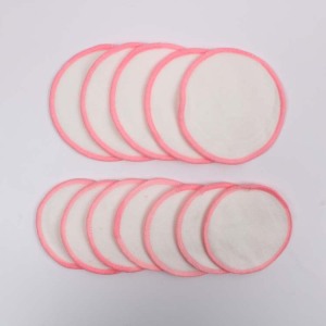 Custom Logo Pink Reusable 70% Bamboo 30% Cotton Bamboo Cotton Make Up Remover Organic Cotton Pads