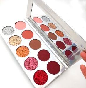 Custom Magnetic Metal Empty Eyeshadow Palette With Mirror