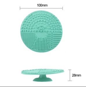 Durable Makeup Brush Cleaner Silicone Cosmetic Makeup Brush Washing Scrubber Cleaning Mat Tool With Suction Cup