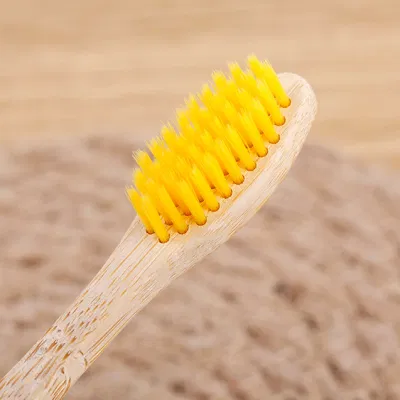 Eco Friendly Round Handle Adult Soft Bristle Custom Logo Natural Bamboo Toothbrush