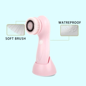 Face care waterproof 3 in 1 electric sonic facial scrub face cleaning spin wash facial cleansing brush