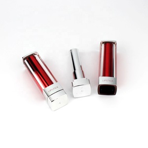 Fashion OEM square plastic cosmetic packaging black lipstick tube container