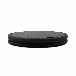 Hand Mini Size Black PU leather Makeup Mirror Wholesale Cosmetic Pocket Mirror