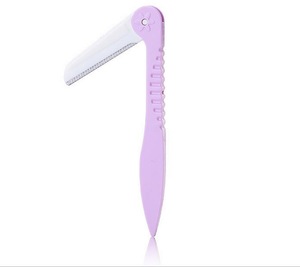 High quality makeup tool eyebrow knife 3pcs colorful foldable plastic eyebrow razor