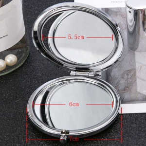 Logo Lasering Mini Pocket Foldable Compact Mirror, Personalized Pearl DIY Compact Mirror Party Gifts