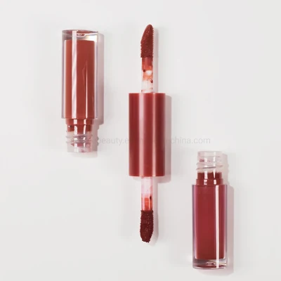 Make Your Logo Double Ended Long Lasting Waterproof Liquid Lipstick Private Label 2 in 1 Lip Gloss Lipstick