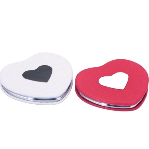 mini glass cosmetic metal compact heart magnifying mirror personalized makeup mirror custom pocket mirror