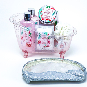 Plastic Bathtub Private Label Herb Skin Care Luxury Corporate Rose Gift 2021 Bath Set