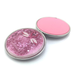 Plastic shiny compact mirror mini folding pocket mirror