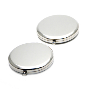 Portable Metal cosmetic mirror Make up Tools round pocket size personalized pocket mirror with velvet bag