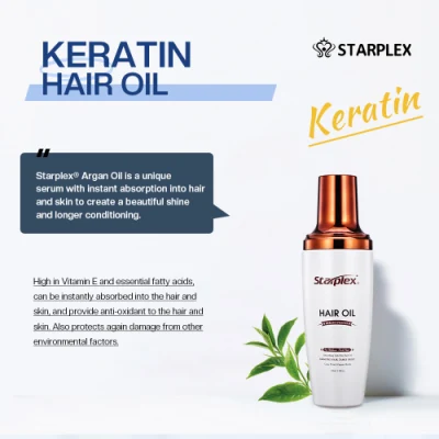 Private Label Starplex Natural Organic Protein Hair Repairing Serum Keratin Biotin Anti-Frizz Shiny Hair Oil