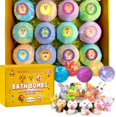 Toy Bath Bomb Box Fizzi Bomb Bar Sale Bath Bomb Bath Bombs Kit with Surprise Toys Inside / Essential Oil Fizz Bath Bombs Toys Inside Bath Salt Bombs for Kids