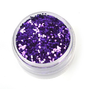 Use a biodegradable glitter powder that sparkles on your face and arms.