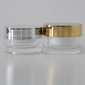 wholesale cosmetic packaging hot sale plastic cream jar customized color round acrylic jar 15 30 50 ml