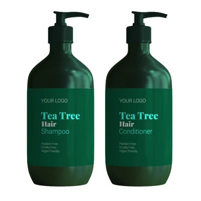 Wholesale Natural Organic Anti-Itching Dangdruff Tea Tree Oil Hair Shampoo and Conditioner Set for Oily Hair Men and Women