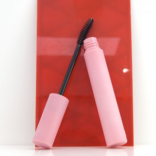 123*16.9MM 10ML Mini Pink Color Plastic Injection Blowing Empty Mascara Tube With Silicone Brush Head