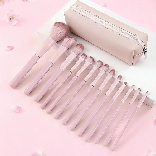 Portable Pink Makeup Brush Set with Cosmetic Bag – Wholesale Brushes for OEM & Private Label