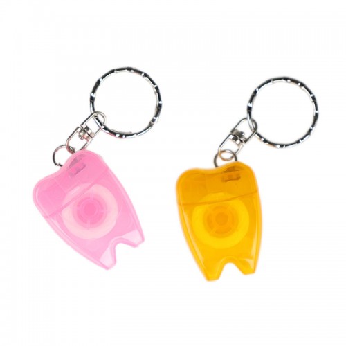 15M tooth keychain dental floss mint waxed.