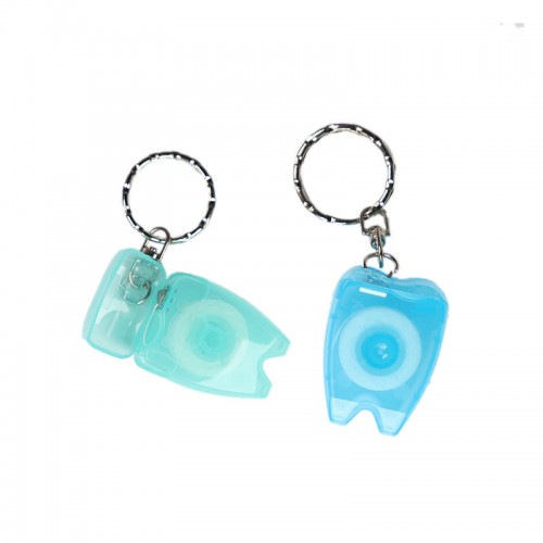 15M tooth keychain dental floss mint waxed.