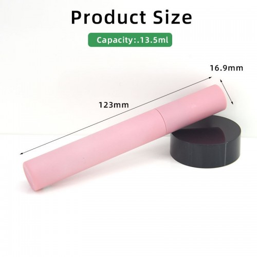 123*16.9MM 10ML Mini Pink Color Plastic Injection Blowing Empty Mascara Tube With Silicone Brush Head