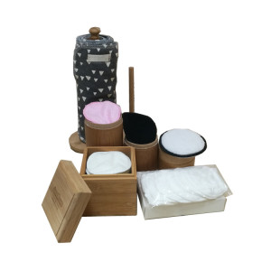 16 Packs Reusable Bamboo Cotton Makeup Remover Pads with Bamboo box