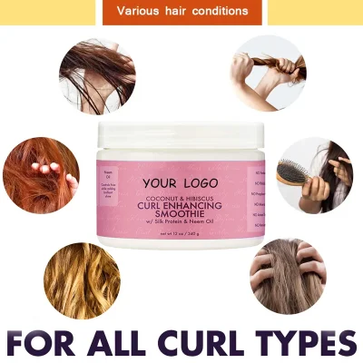 2023 Hair Styling Products Coconut Hibiscus Hair Styling Curl Elastin Moisturizing Repair Curling Essence Hair Care Elastin