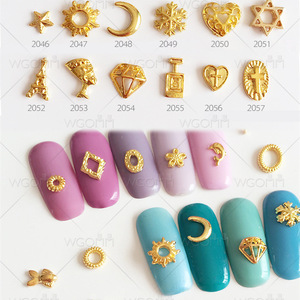 3D Gold Charm Nail Decorations Glitter Alloy Jewelry Rhinestones DIY Nail Art