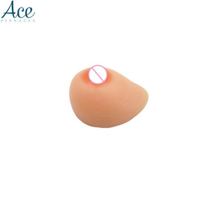500g Realistic Medical Artificial Nude Brown Skin Color False Breast Silicon Breast Form With Strap For Men Cross Dresser Suit