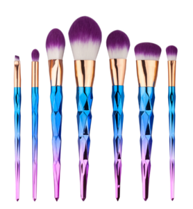 7pcs Diamond Shape Rainbow Handle Makeup Brushes Set Foundation Powder Blush Eye Shadow Lip Brushes Face Beauty Makeup Tools Kit