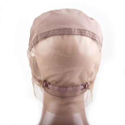 Adjustable Full Lace Wig Cap with Elastic Straps Weaving Glueless Wig Caps for Handmade DIY Wigs