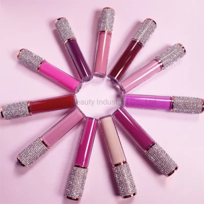 Best Selling High Quality Makeup Cosmetic Lipgloss Diamond Long Lasting Waterproof Matte Lip Gloss Liquid Lipstick