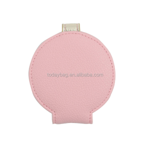 Cheap PU Leather Double Sided Mini Pocket Mirror