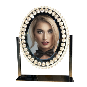 Diamond Hollywood Style LED Lighted Oval illuminated Makeup Vanity Mirror with Lights