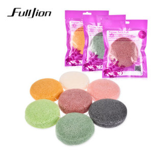 Fulljion konjac facial puff bamboo charcoal  gentle exfoliating oil-control konjac cleansing sponge cleansing ball