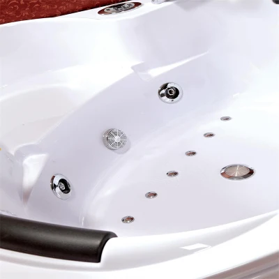 Indoor Corner Jacuzzi Bathtub with Two Loudspeaker (CDT-001 Pneumatic Control)