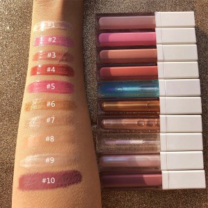 Lip gloss glitter private label clear  lip gloss waterproof moisturizing lipgloss with 10 colors china vendor