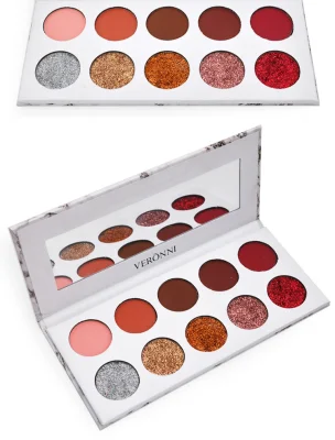 Marble 10-Color Eyeshadow Palette, Glitter Powder Sequins, Pearly Matte Eyeshadow Palette, Long Lasting