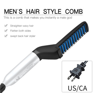 Multifunctional Men Male Hair Comb Quick Beard Straightener Curling Curler Show Cap Beauty Hair Styling Tool Opp Bag Pack