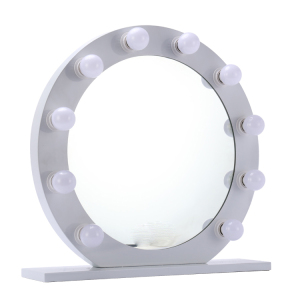 New Arrival Round Desktop Hollywood Lighted Mirror Table Make Up Led Mirror With 10 Bulbs