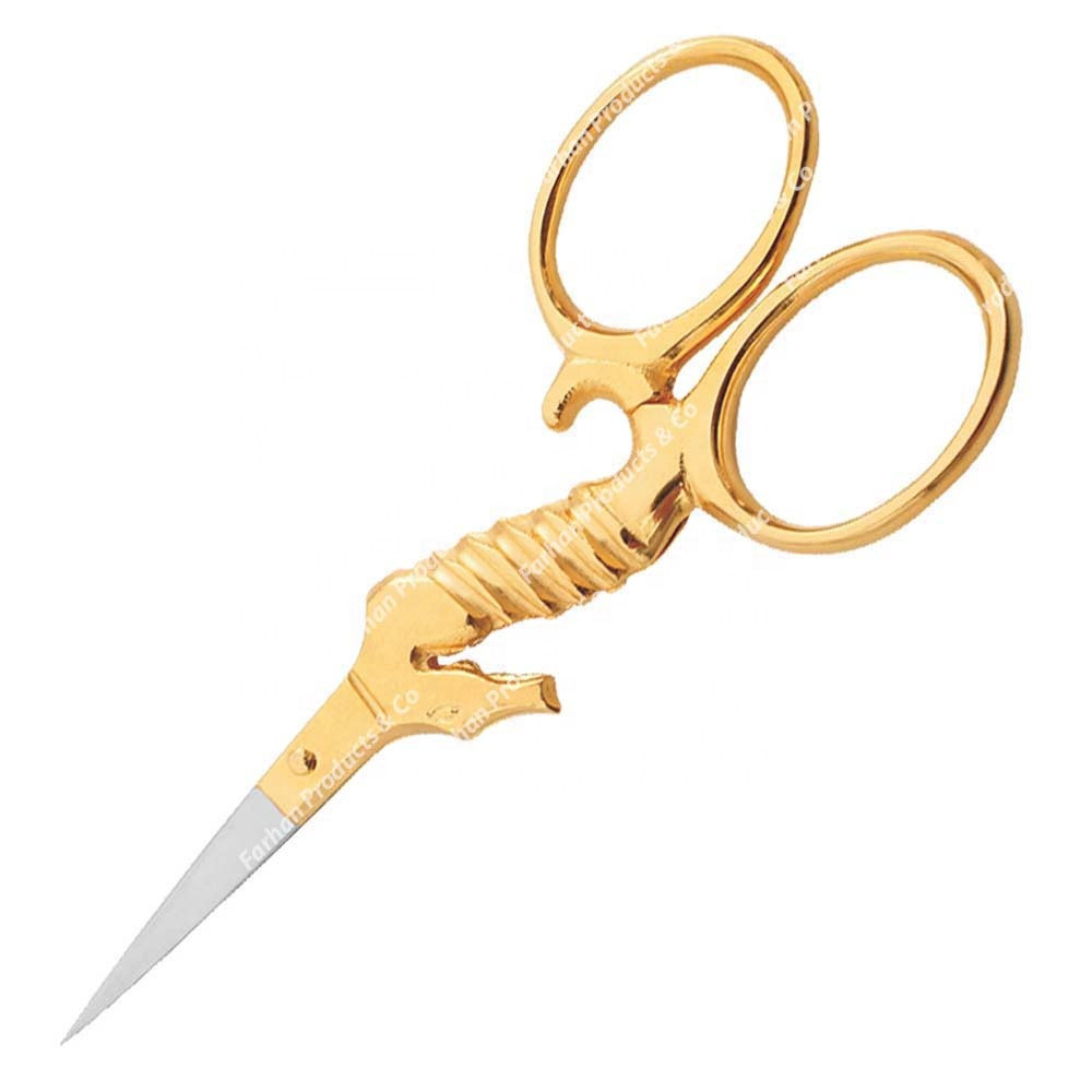 New High Quality Stainless Steel Fancy Embroidery (Seahorse) Scissors Needle Pointed By Farhan Products & Co