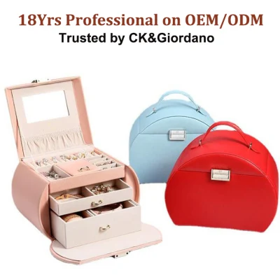 OEM/ODM Luxury Accessories Make up Jewellery Plastic Storage Boxes Travel Leather Packaging Gift Velvet Glass Makeup Beauty Cosmetic Custom Jewelry Box